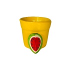Mini Cachepot Ceramica Melancia Amarelo - imagem 1