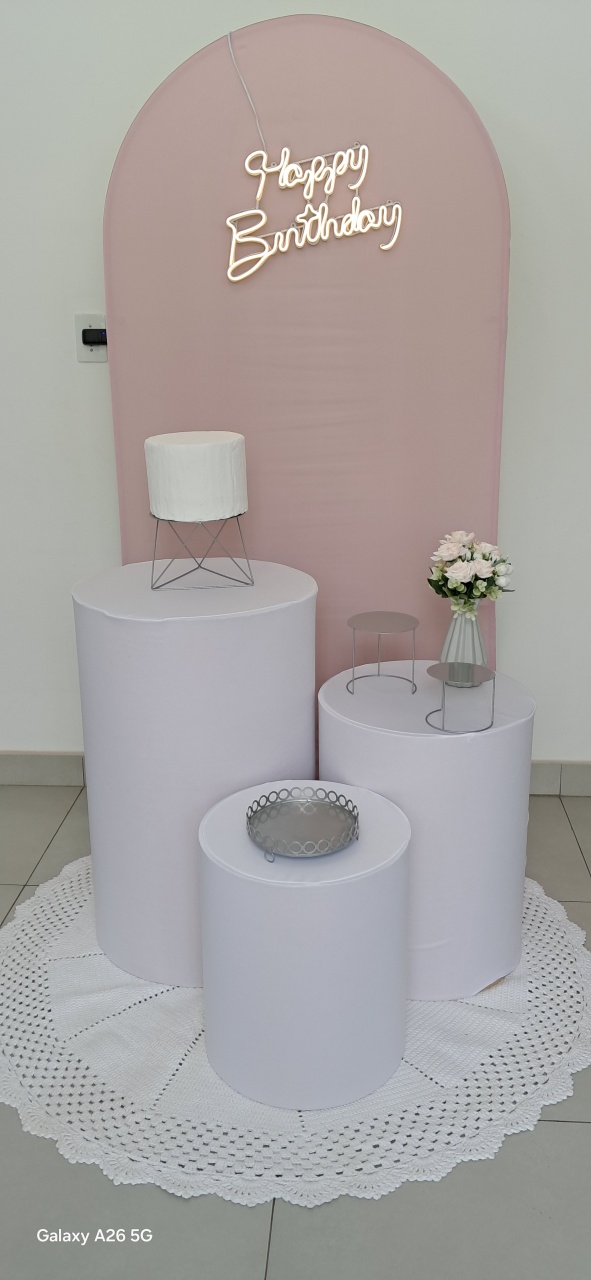 Kit Rosa E Branco - Mavie Decorações