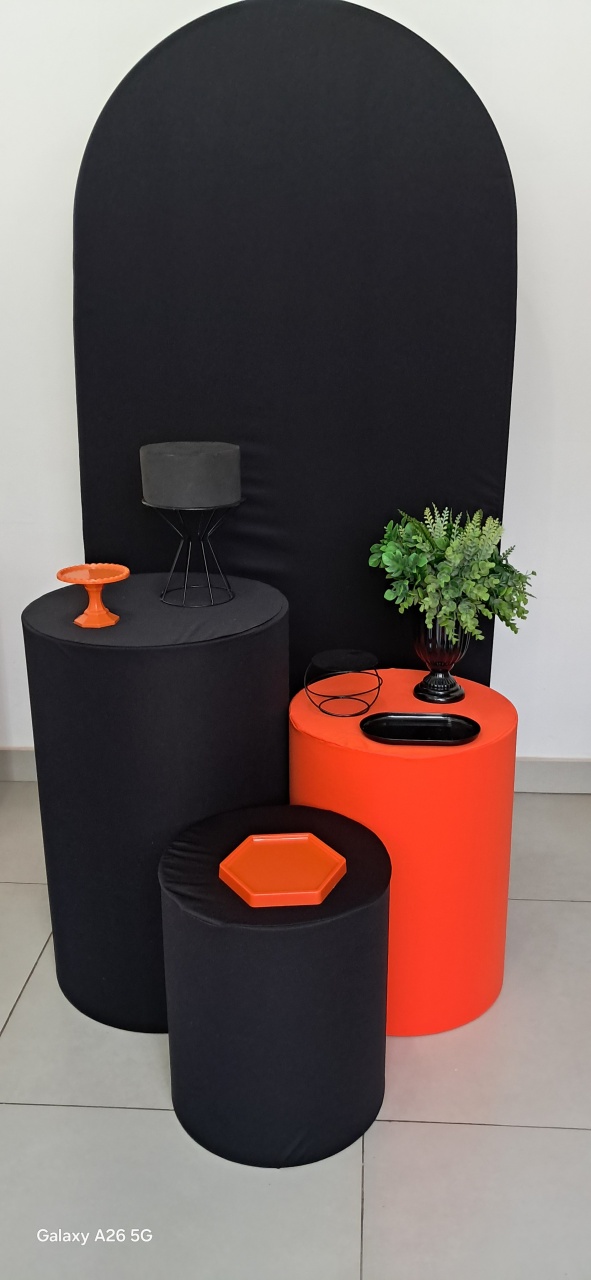 Kit Neutro Preto/ Laranja - Mavie Decorações
