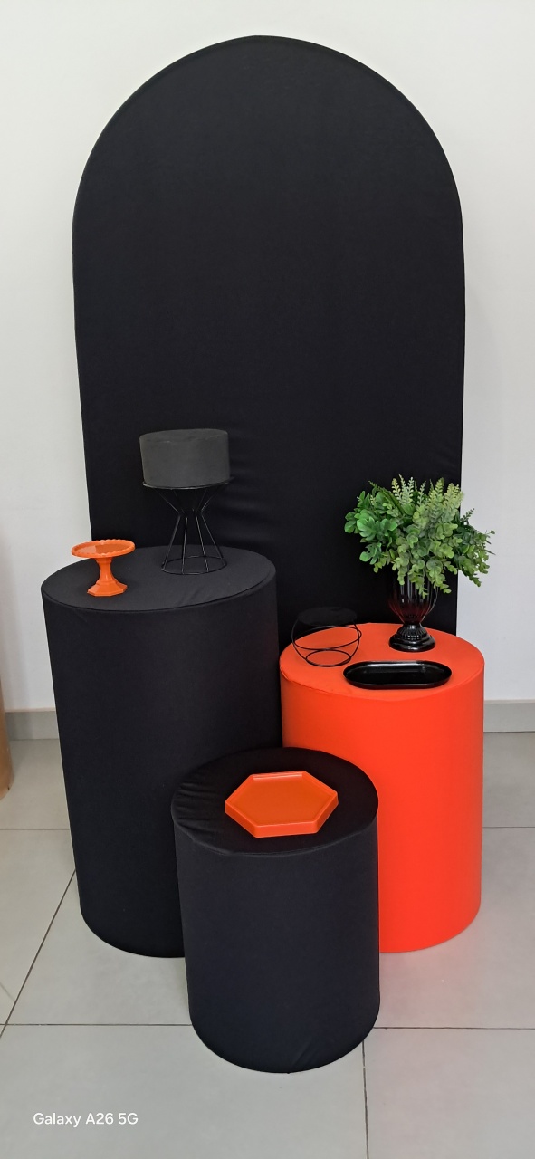 Kit Romano Preto Laranja - Mavie Decorações