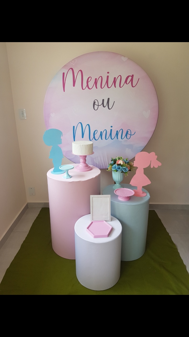 Kit Chá Revelação Azul E Rosa - Mavie Decorações