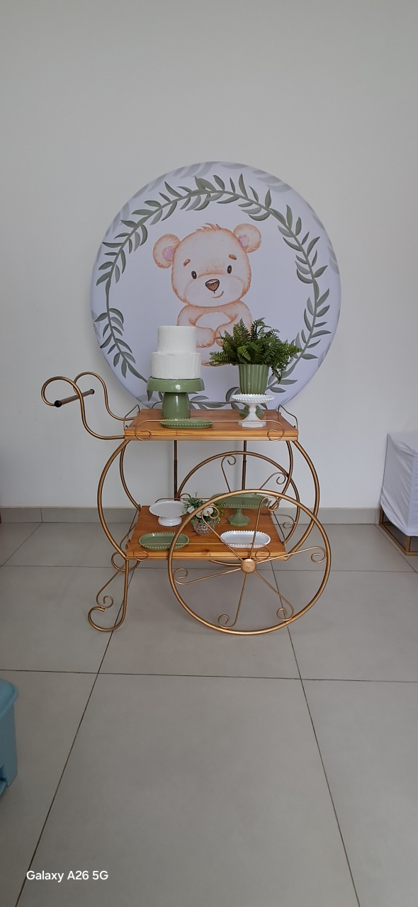 Kit Carrinho Com Ursinho Floral - Mavie Decorações