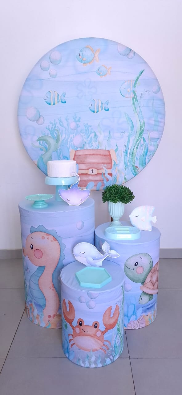 Kit Fundo Do Mar Azul - Mavie Decorações