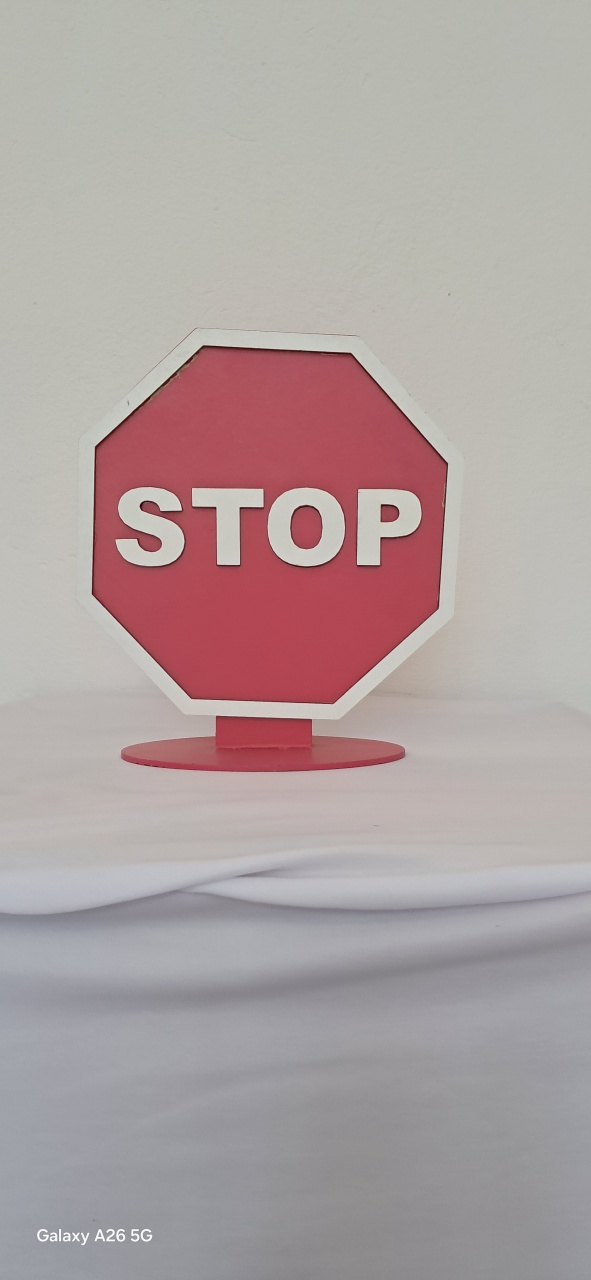 Display Placa Stop Mdf - Mavie Decorações
