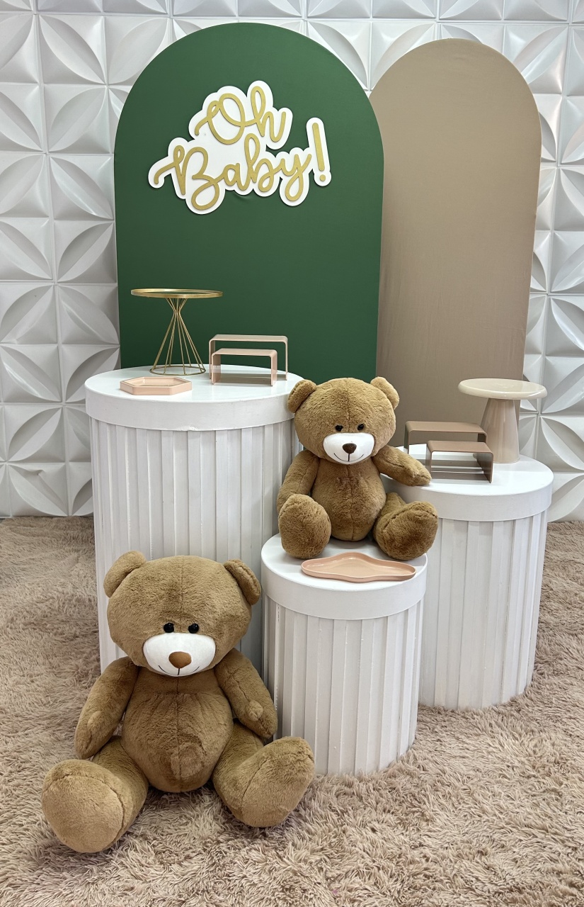 Kit Chá de Bebê Urso Verde E Areia - Karina Mesquita Pego Lima 