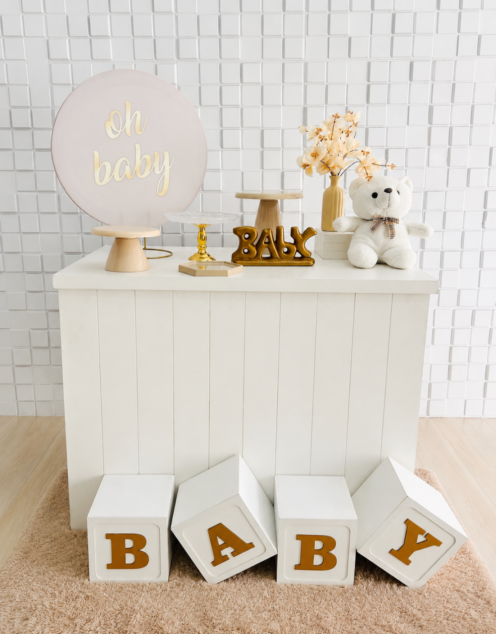 Kit Mini Chá de Bebê Com Cubos - Karina Mesquita Pego Lima 