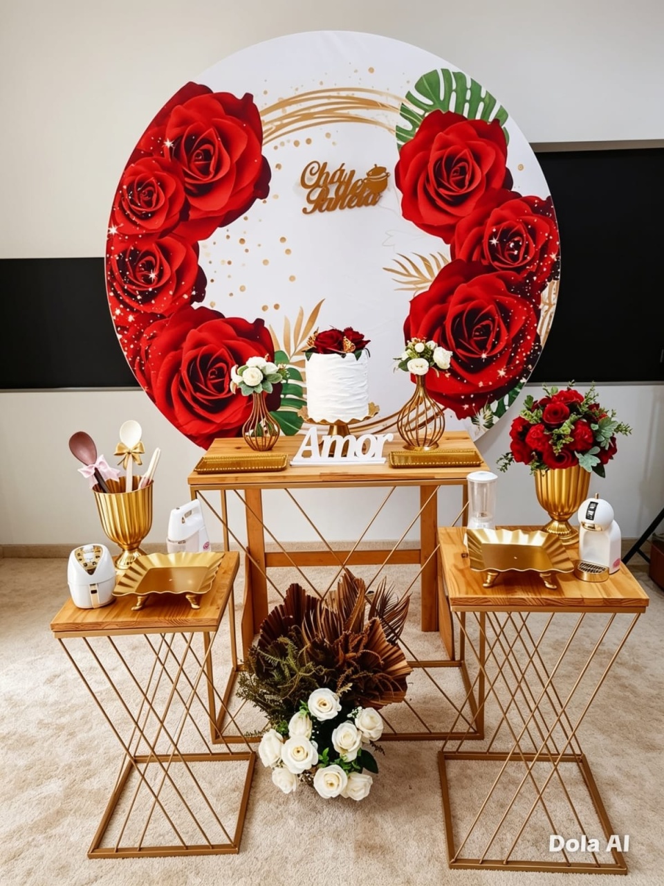 Chá de Panela Floral Vermelho - BELLA FESTA TOP