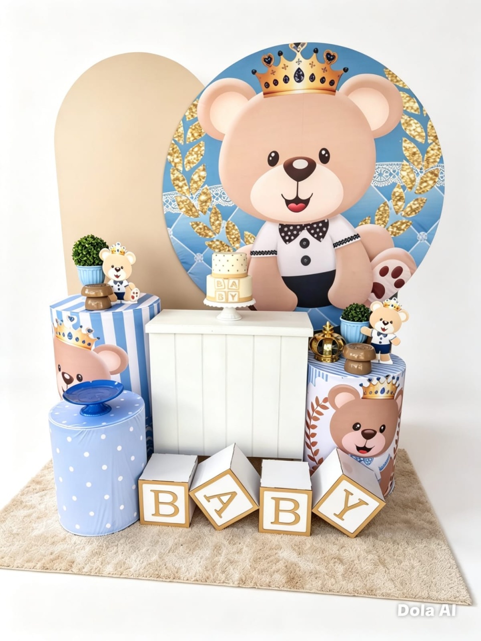 Urso Realeza Azul Bb Kit 3 - BELLA FESTA TOP