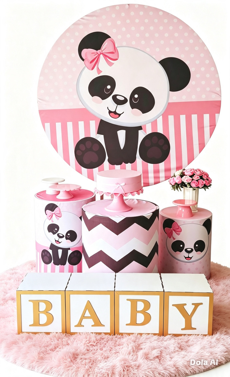 Kit Urso Panda E Nome Baby - BELLA FESTA TOP