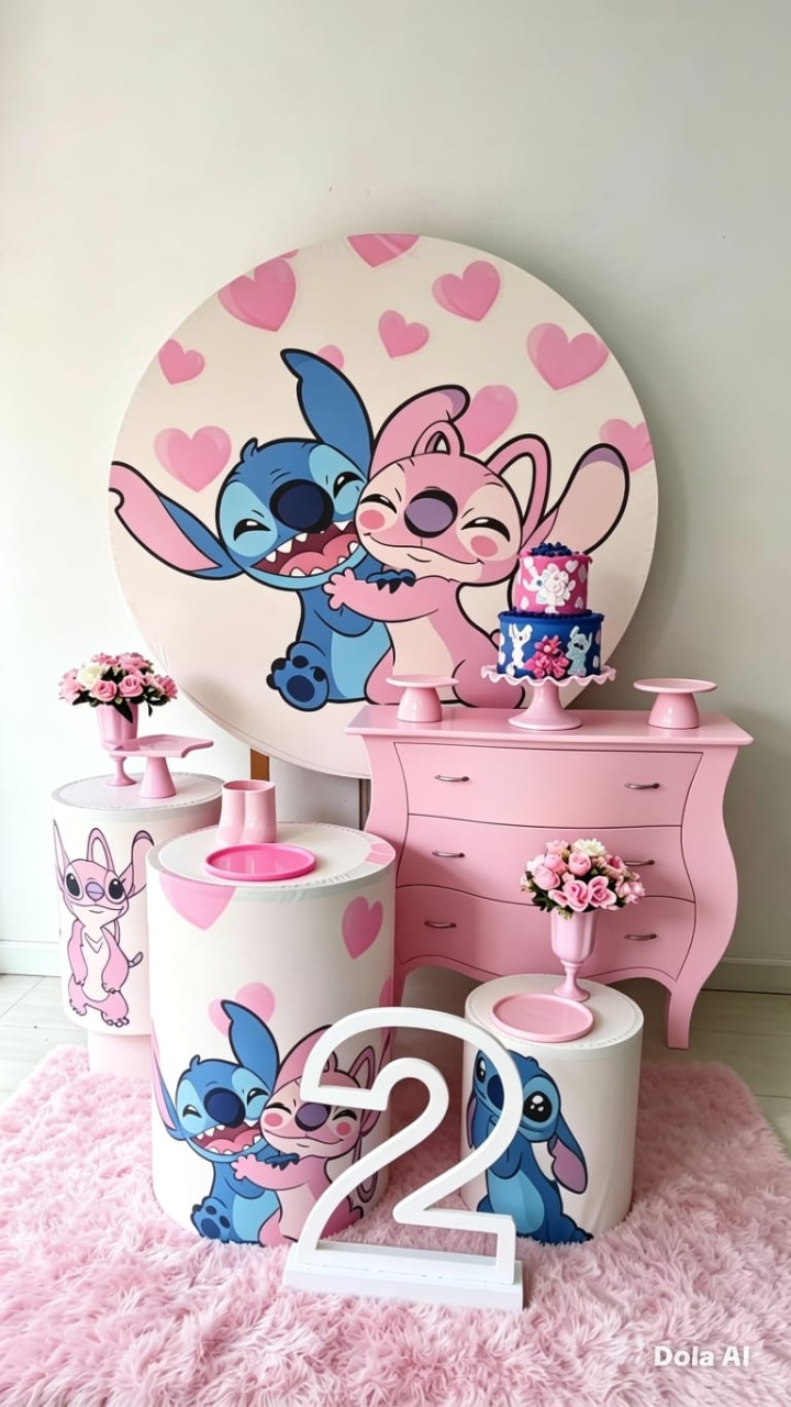 Stitch E Angel Coração Kit 2 - BELLA FESTA TOP