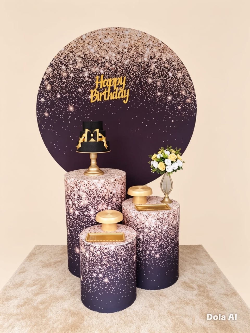 Preto Com Dourado Kit 1 - BELLA FESTA TOP