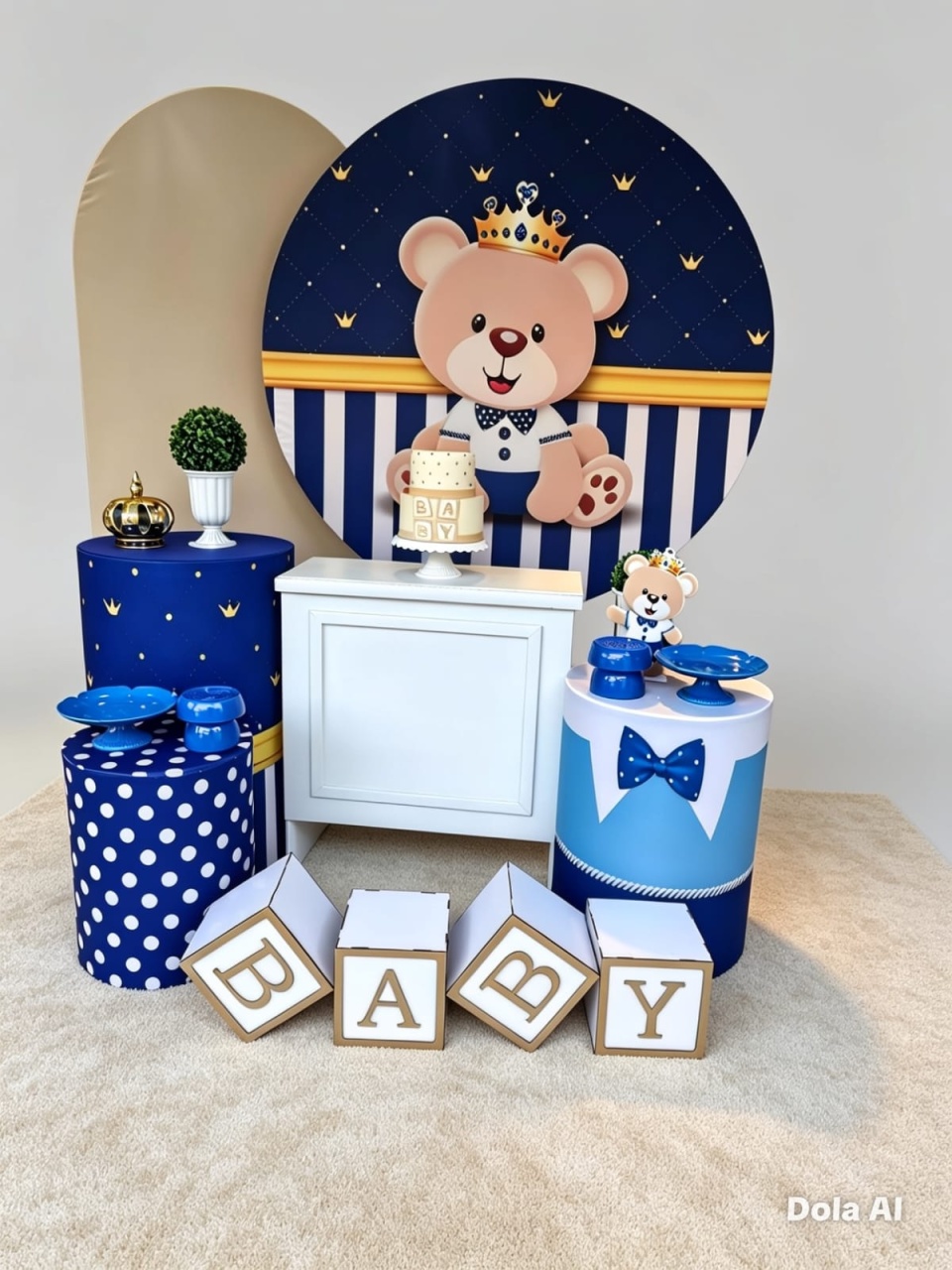 Urso Realeza Azul Royal Kit 3 - BELLA FESTA TOP