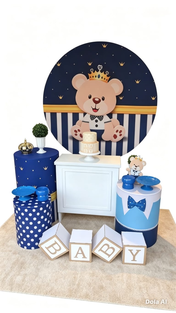 Urso Realeza Azul Royal Kit 2 - BELLA FESTA TOP