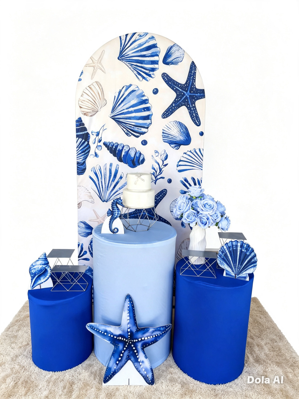 Kit Fundo Do Mar Com Cilindros Azuis - BELLA FESTA TOP