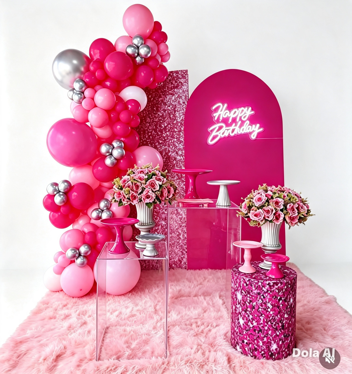 Decoração Pink Com Rosa Bebe - BELLA FESTA TOP
