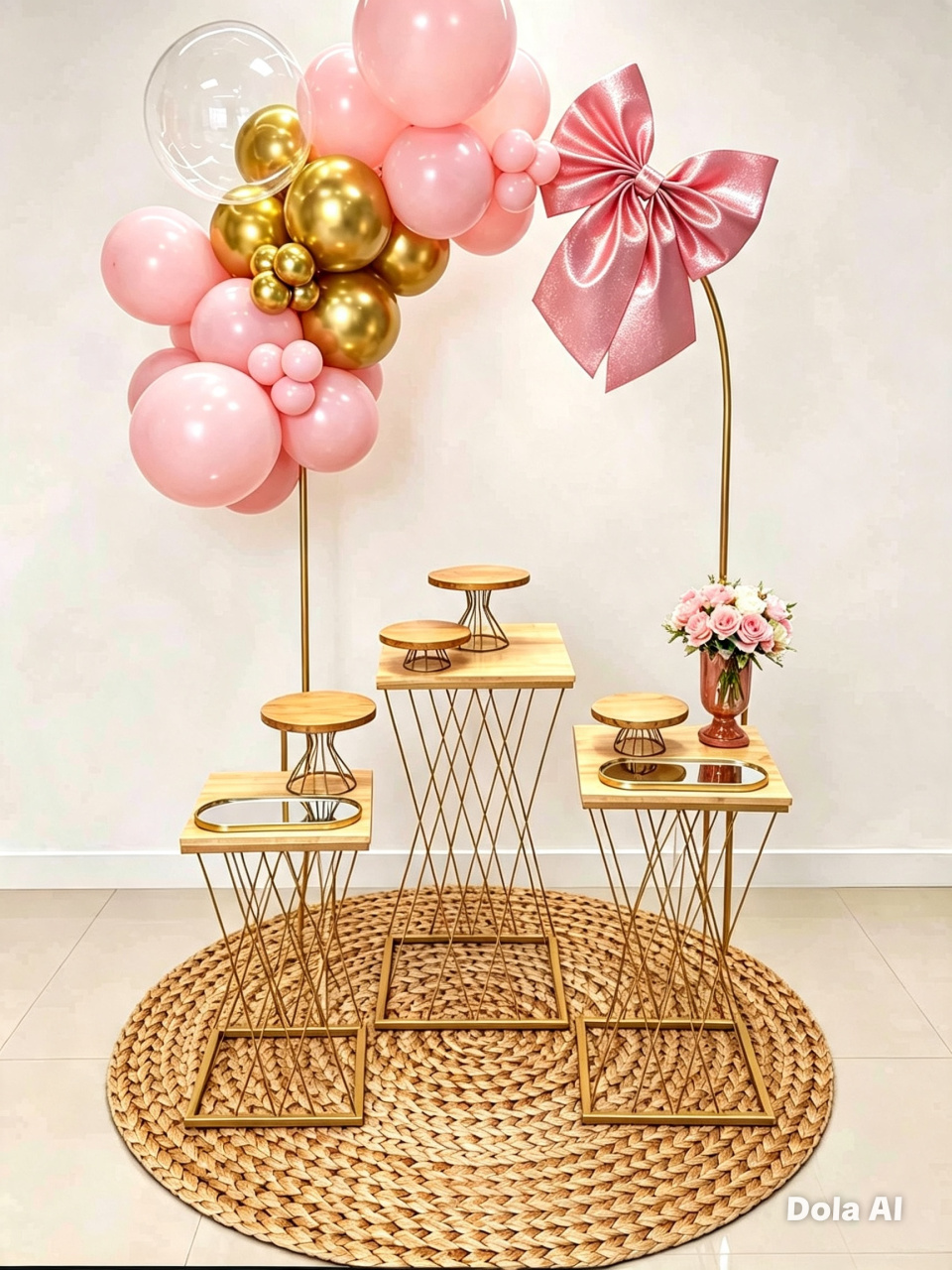 Kit Laço Rosa Já Com Balões - BELLA FESTA TOP