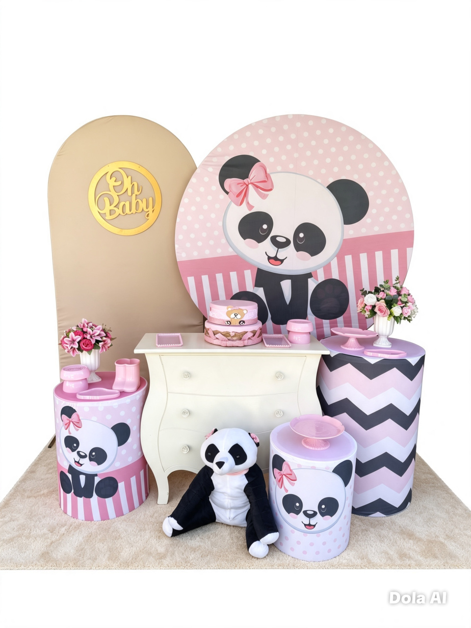 Ursa Panda Com Mesa de Mdf - BELLA FESTA TOP