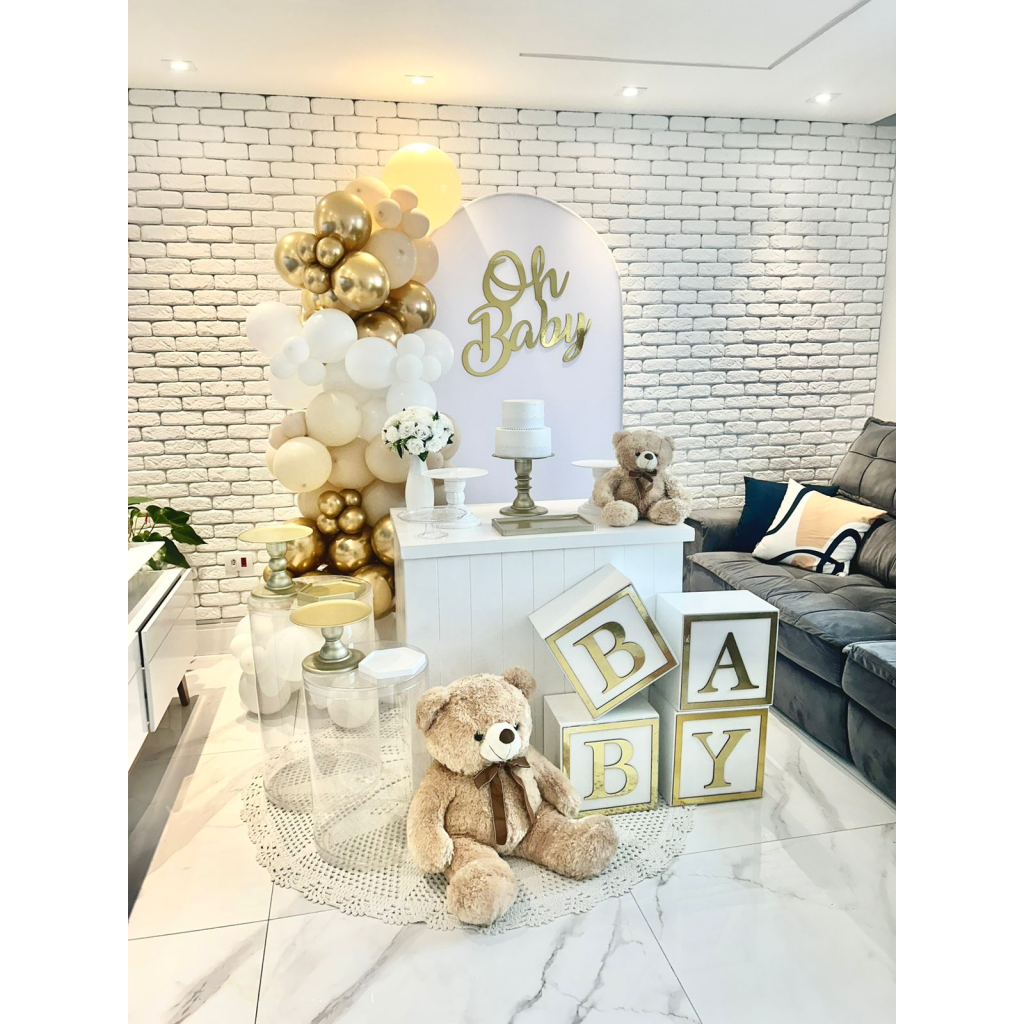 Oh Baby - Branco E Dourado (1P) - Rede Festas