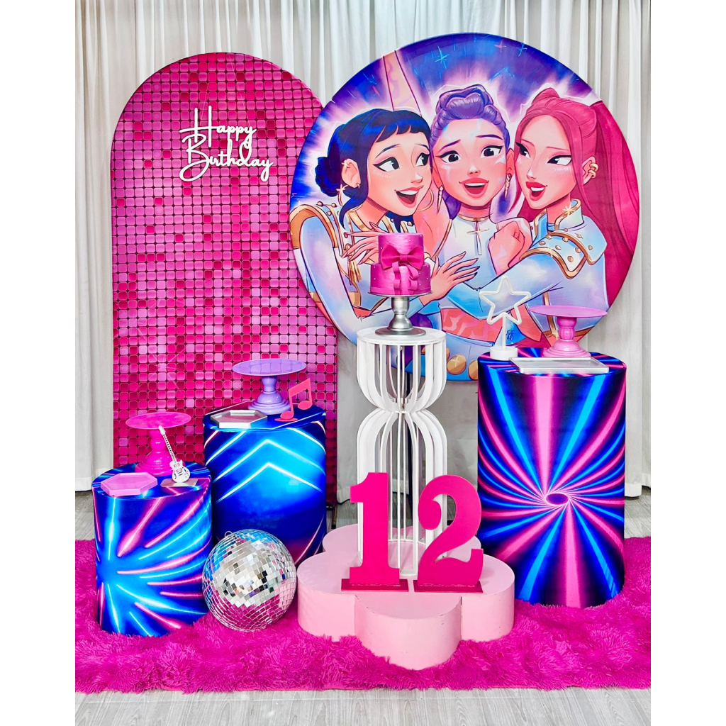 Guerreiras Do K-Pop Rosa 2 Painéis - Rede Festas