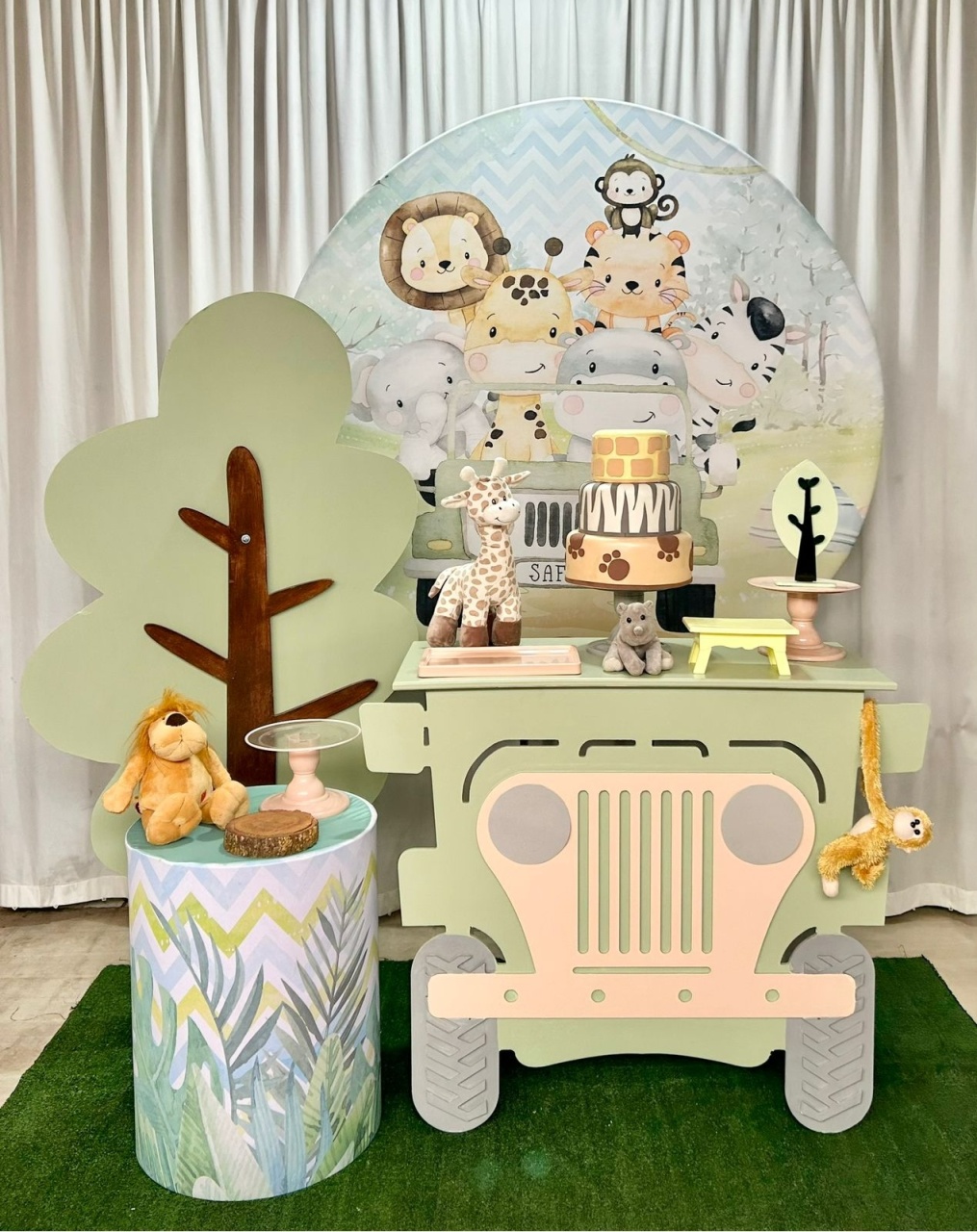 Safari Baby Mesa Jeep 1 Painel - Rede Festas