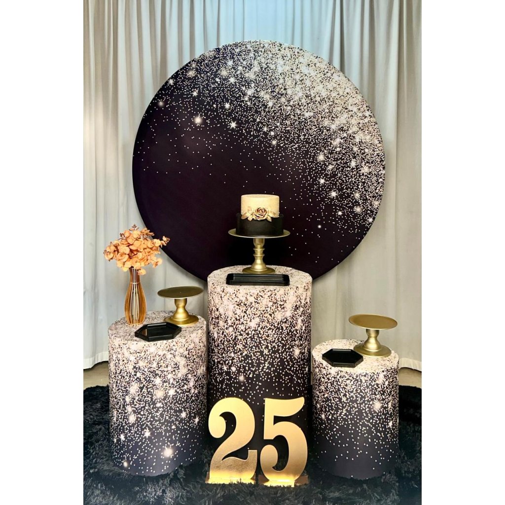Glitter Preto E Dourado - Rede Festas