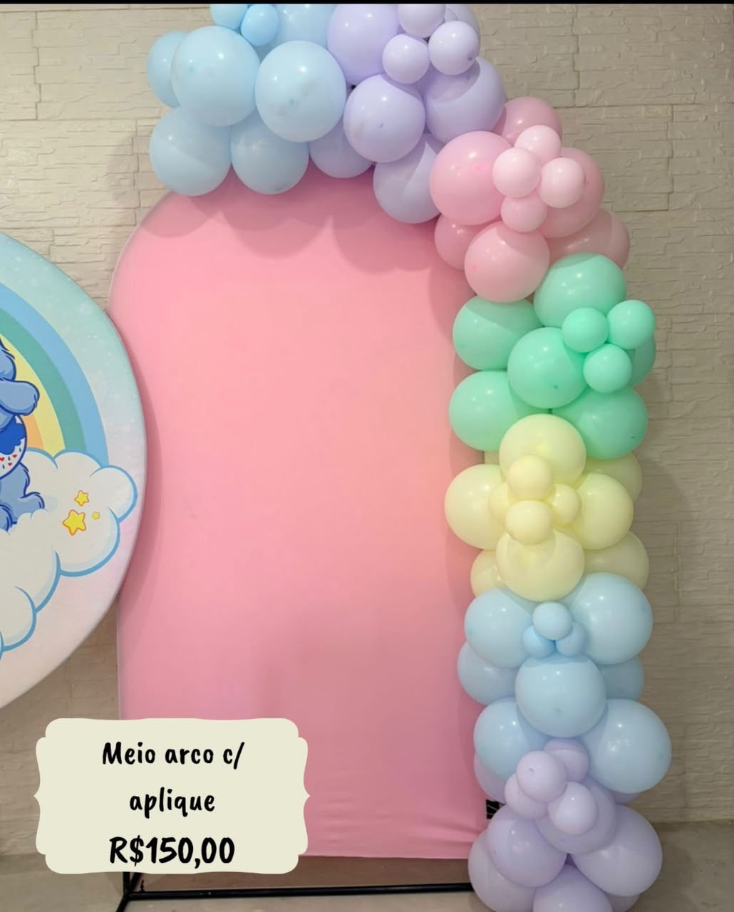 Arco de Balões C/ Mini Apliques (2M) + Cor Metálica - Rede Festas