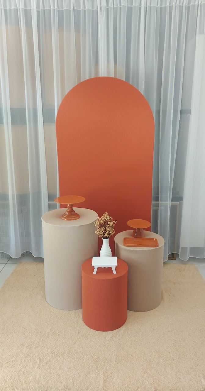 Kit Minimalista Terracota - Magic Pegue e Monte / Day Larocca Locação de Vestido de Festa