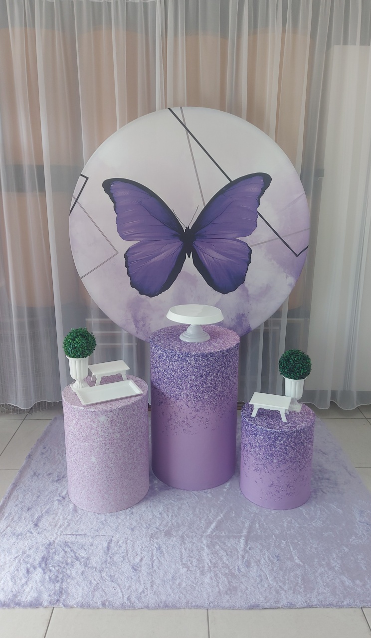 Kit Base Borboletas Lilás - Magic Pegue e Monte / Day Larocca Locação de Vestido de Festa