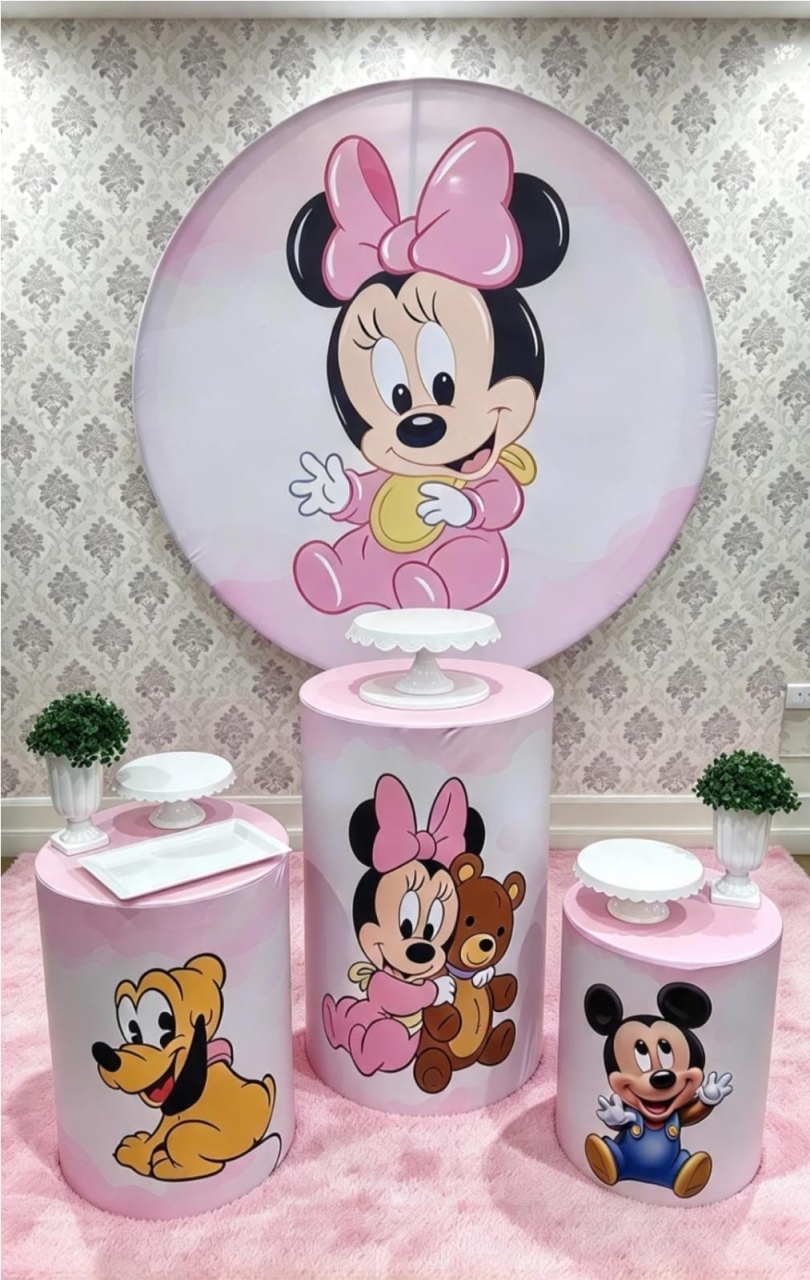 Kit Base Minnie Rosa Baby - Magic Pegue e Monte / Day Larocca Locação de Vestido de Festa