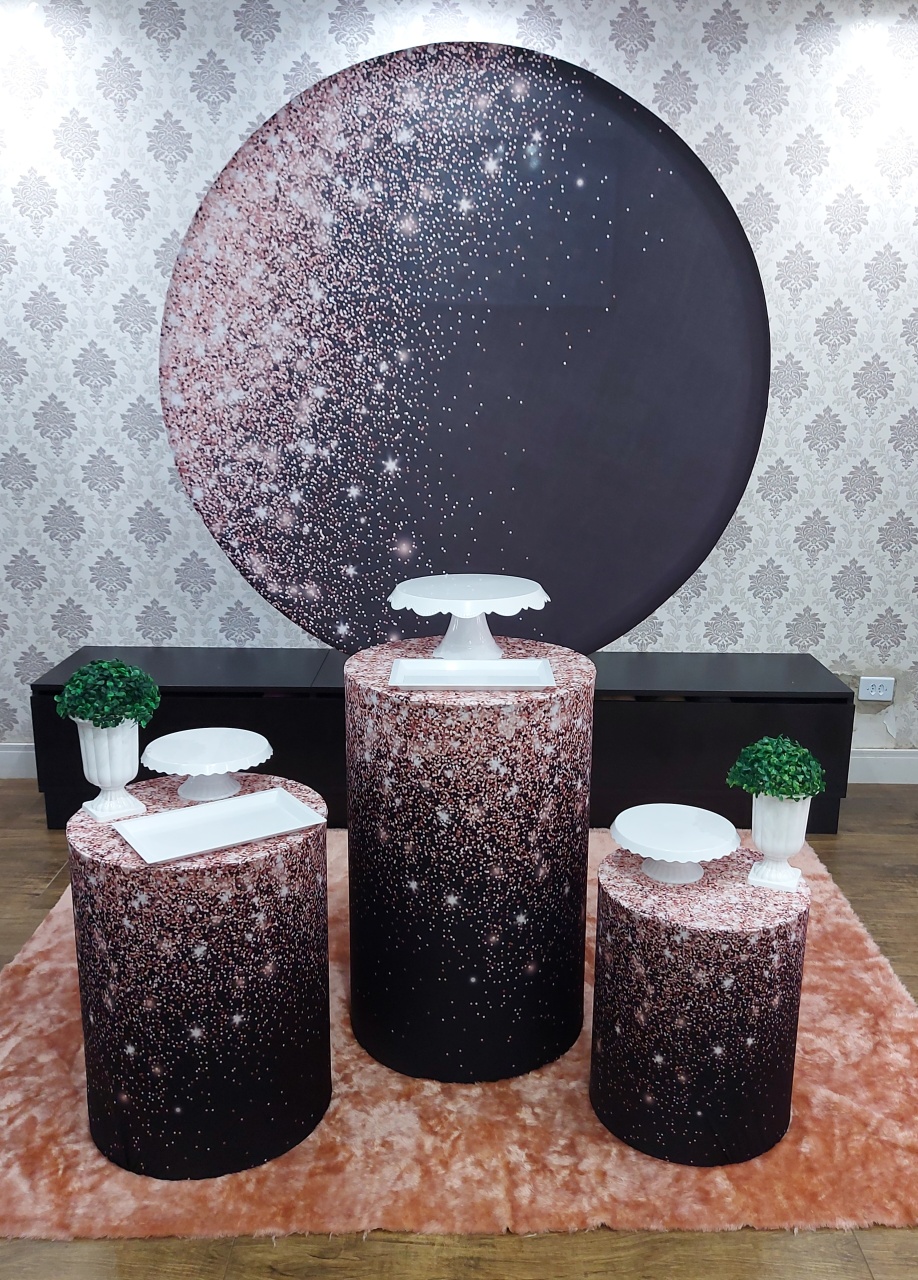 Kit Base Preto E Rosê Glitter - Magic Pegue e Monte / Day Larocca Locação de Vestido de Festa