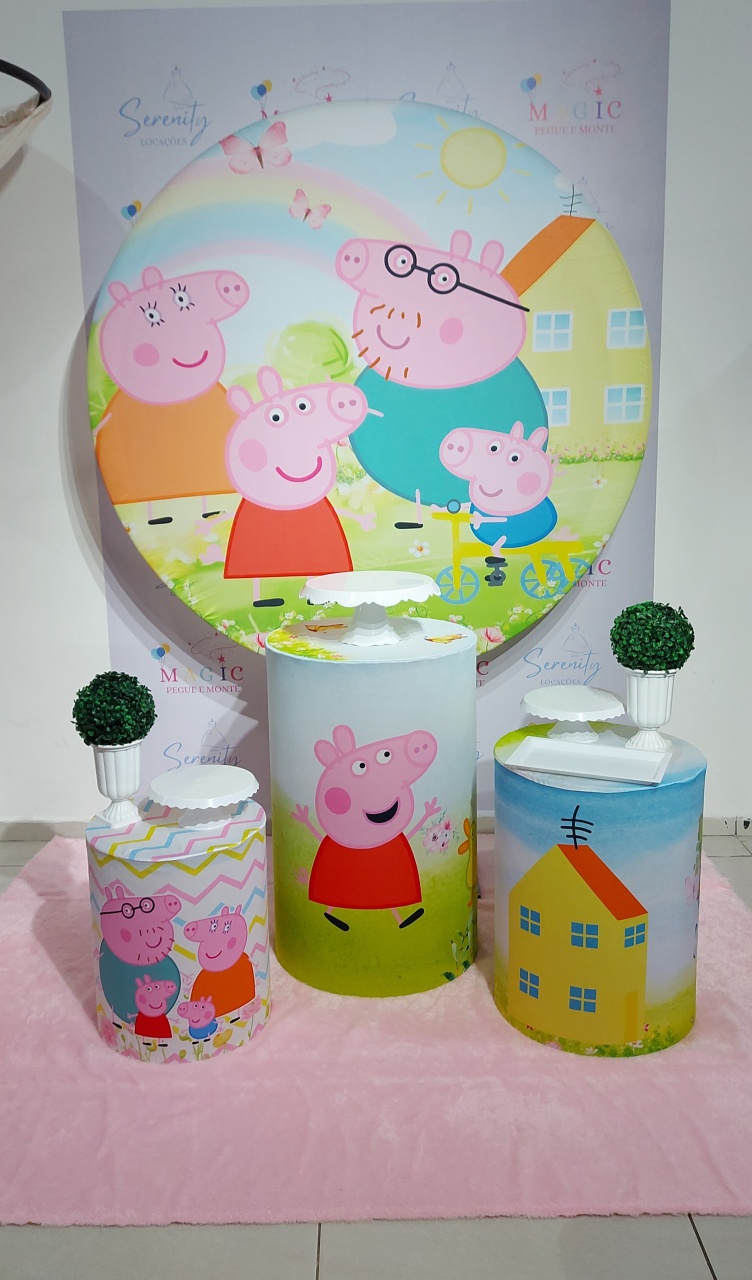Kit Base Peppa Pig Menina - Magic Pegue e Monte / Day Larocca Locação de Vestido de Festa