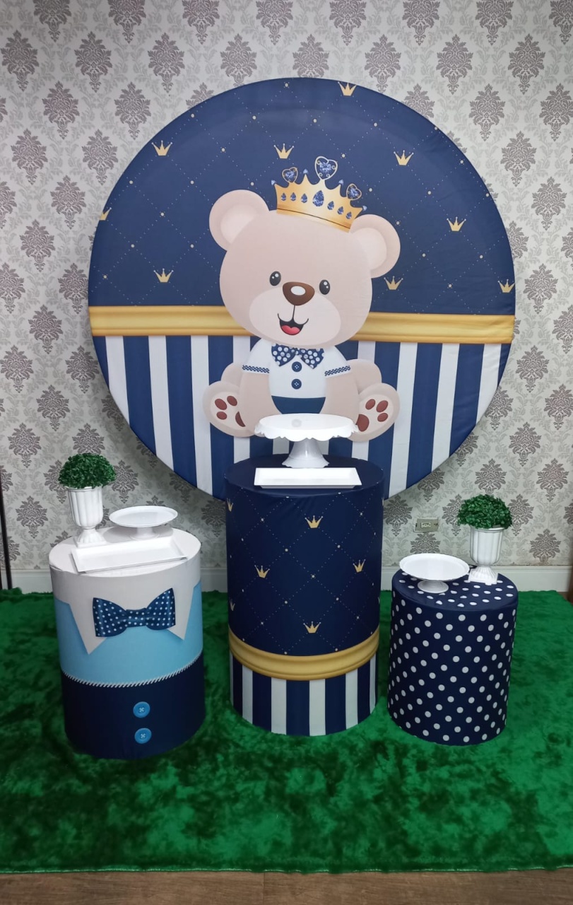 Kit Base Urso Realeza Azul - Magic Pegue e Monte / Day Larocca Locação de Vestido de Festa