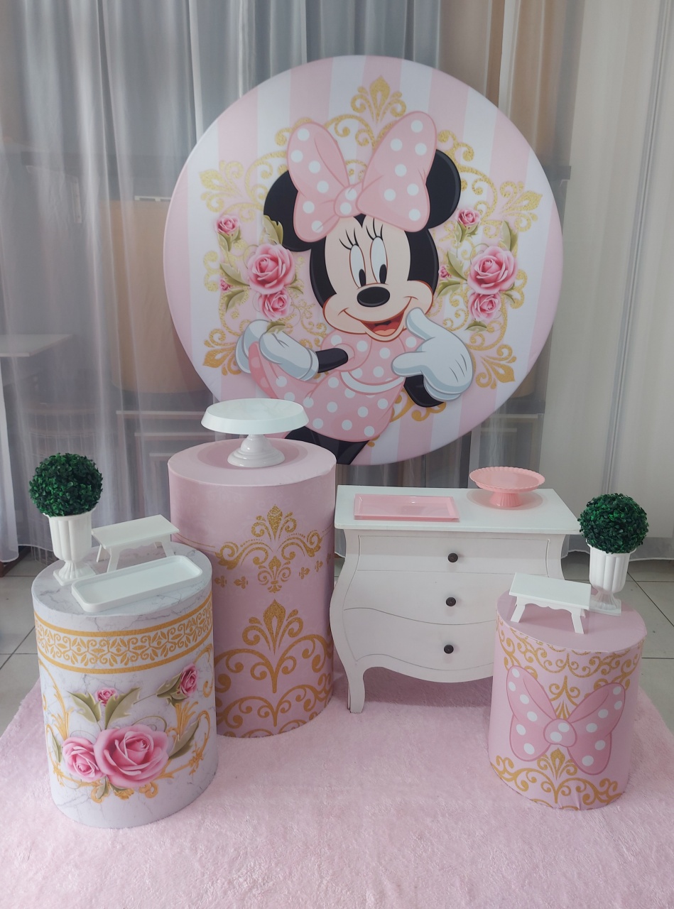 Kit Decor Minnie Rosa Mocinha - Magic Pegue e Monte / Day Larocca Locação de Vestido de Festa
