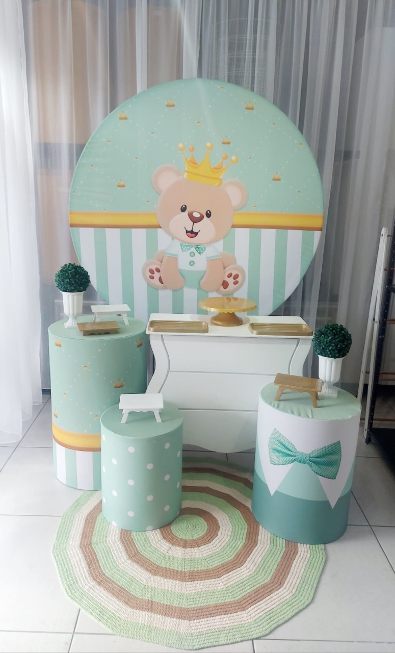 Kit Decor Urso Realeza Verde - Magic Pegue e Monte / Day Larocca Locação de Vestido de Festa