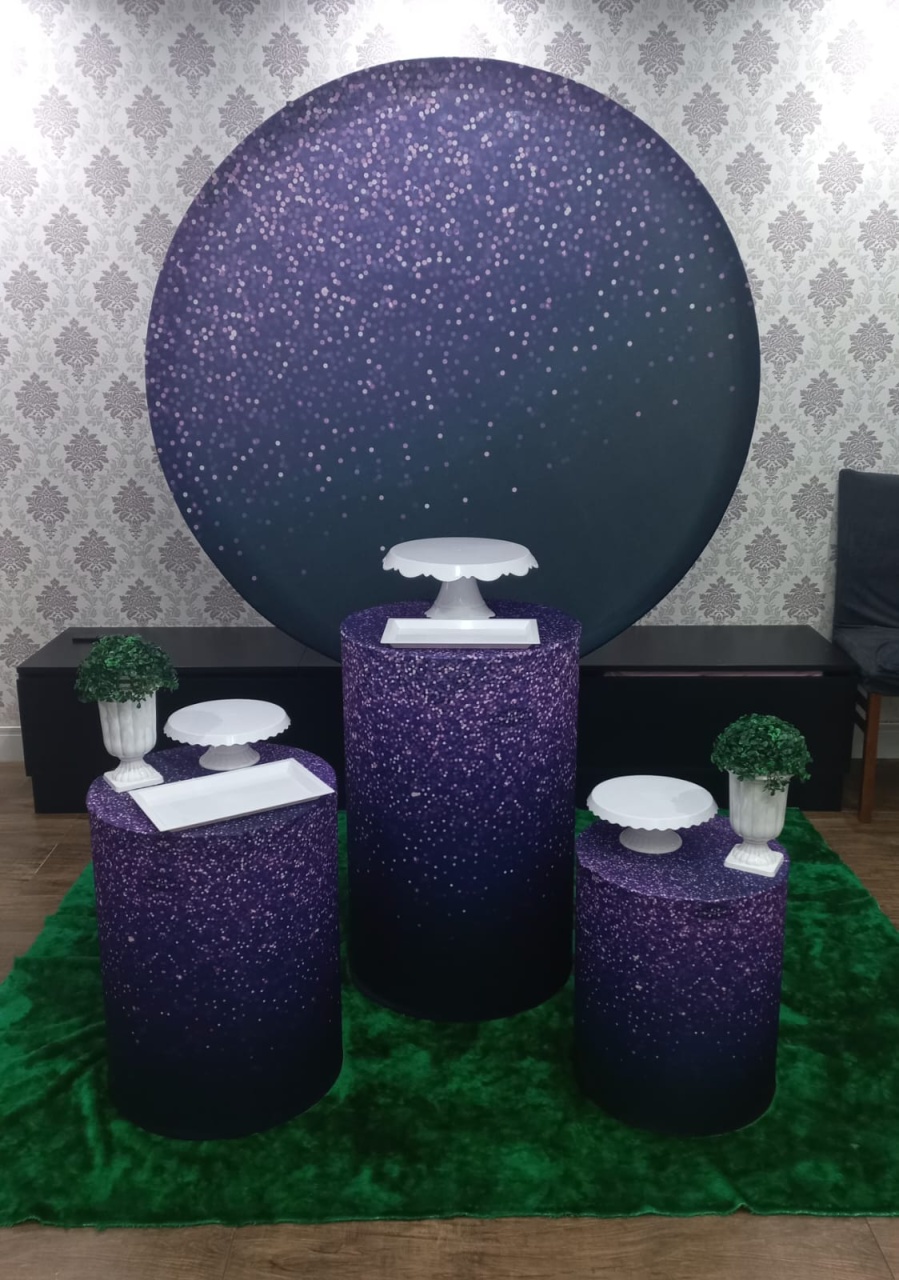 Kit Base Preto E Roxo Glitter - Magic Pegue e Monte / Day Larocca Locação de Vestido de Festa