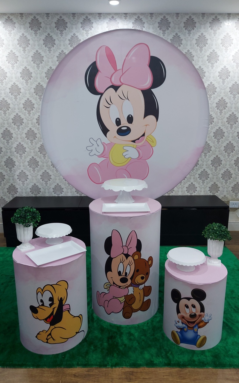 Kit Base Minnie Rosa Baby - Magic Pegue e Monte / Day Larocca Locação de Vestido de Festa