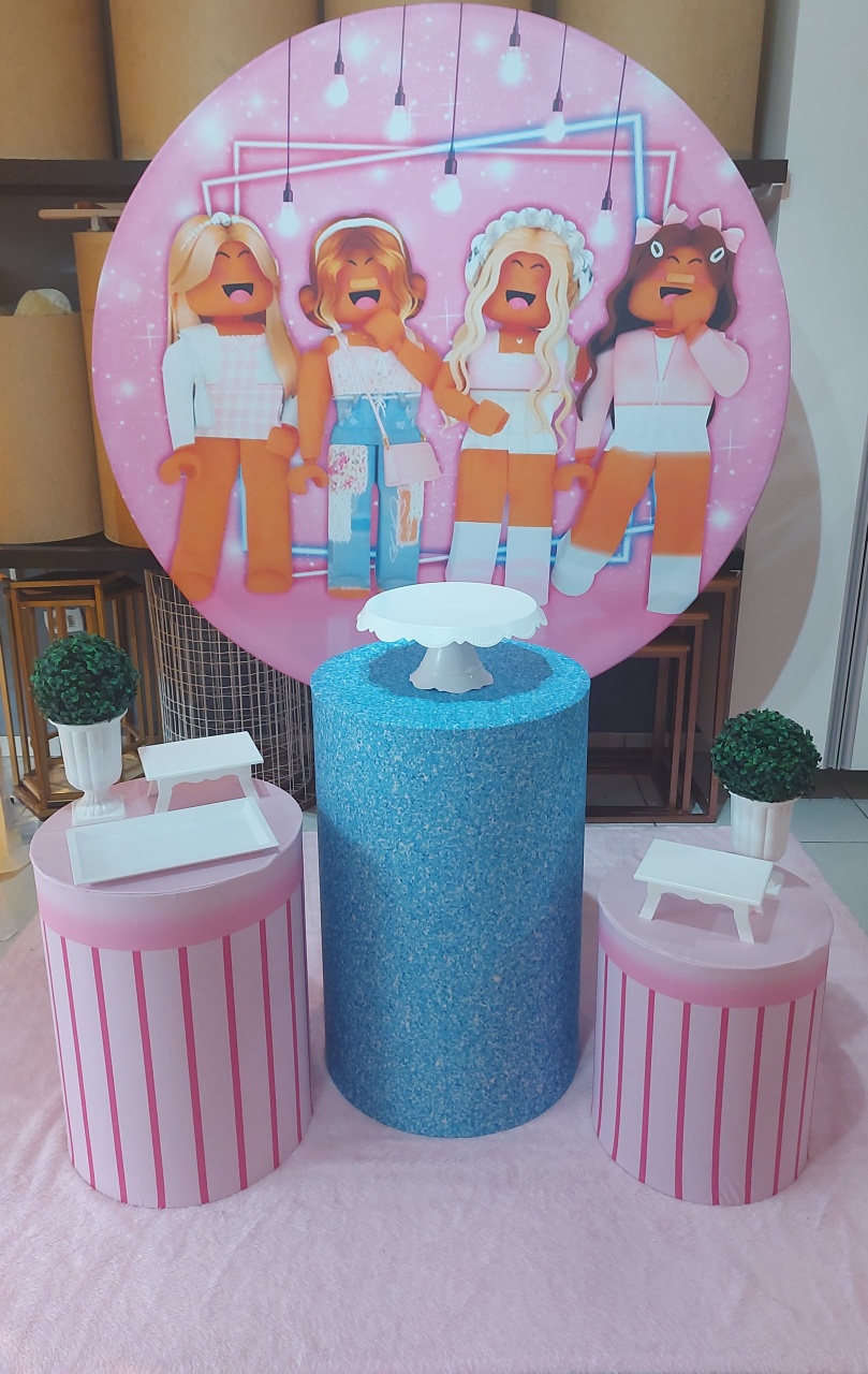 Kit Base Roblox Rosa - Magic Pegue e Monte / Day Larocca Locação de Vestido de Festa