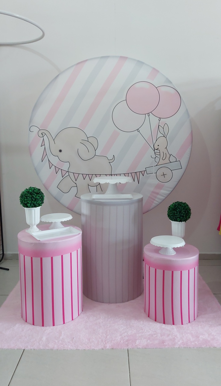Kit Base Elefantinho Rosa - Magic Pegue e Monte / Day Larocca Locação de Vestido de Festa