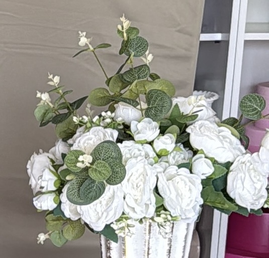 Arranjo de Flor Branca - Hortênsias M - D'fest decor- pegue e monte 