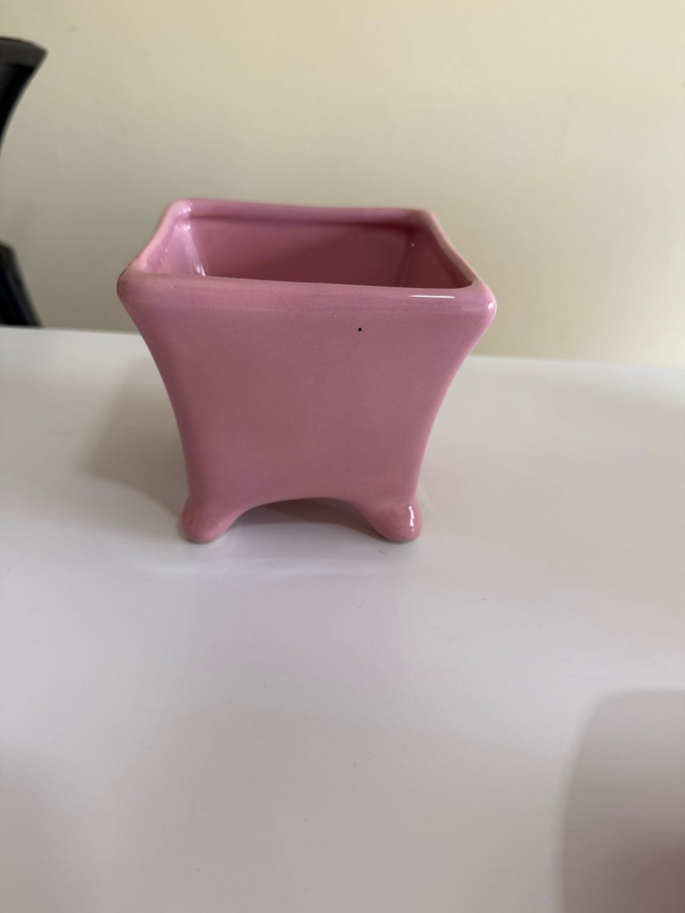 Vaso de Louça Quadrado Rosa - D'fest decor- pegue e monte 