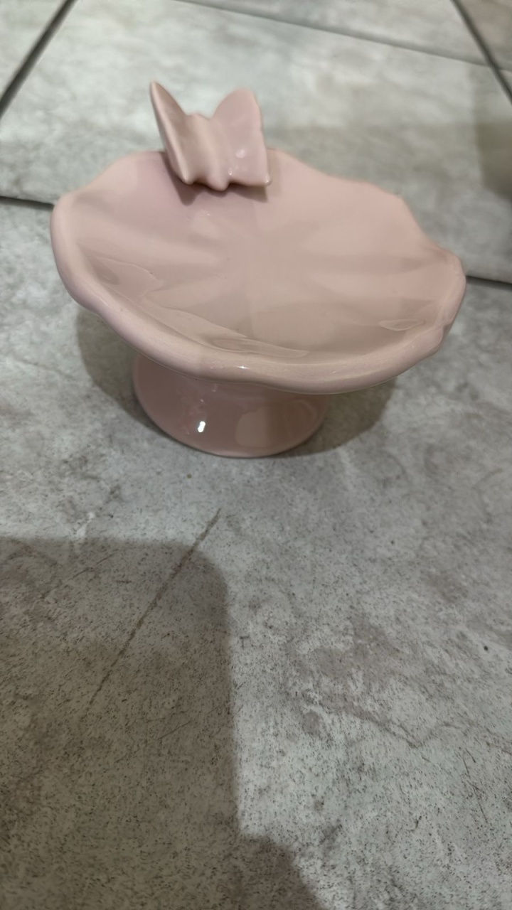 Bandeja Alta Com Boborl. Pp Rosinha - D'fest decor- pegue e monte 