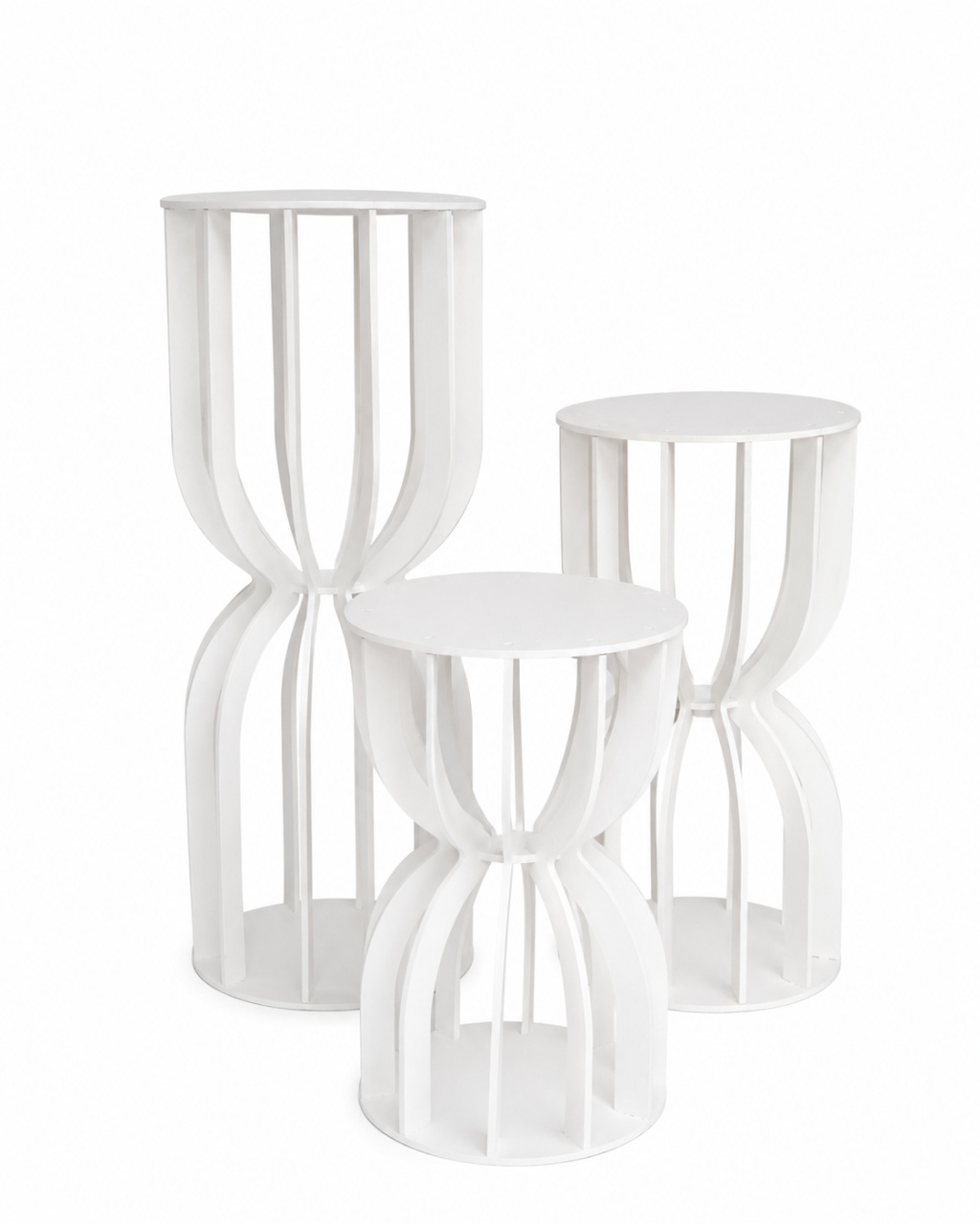 Conjunto de Mesa Ampulheta Branca - D'fest decor- pegue e monte 