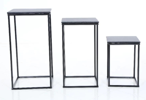 Conjunto Mesa Trio Preta - D'fest decor- pegue e monte 