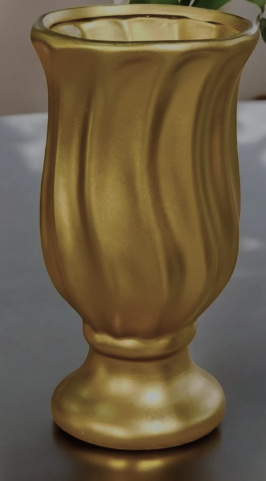 Vaso Dourado Cerâmica M - D'fest decor- pegue e monte 