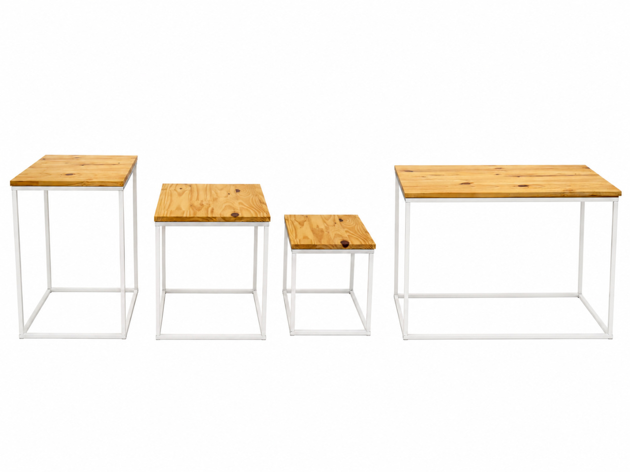 Conjunto de Mesa Pés Branco - D'fest decor- pegue e monte 