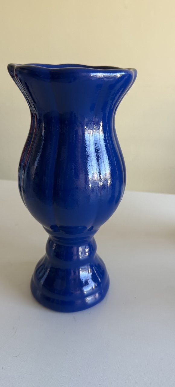 Vaso Azul Big Cerâmica M - D'fest decor- pegue e monte 