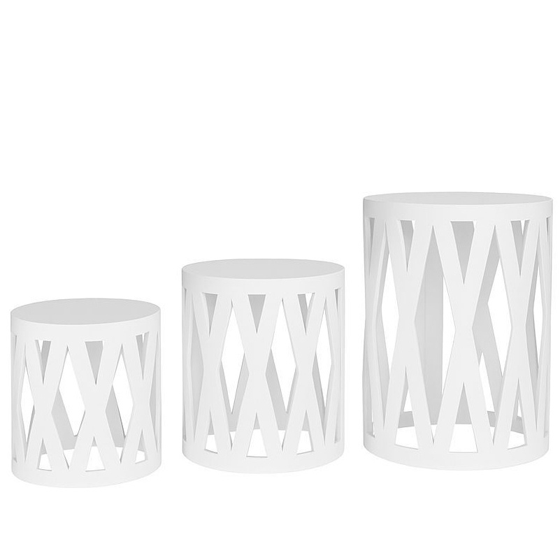Trio Cilindro Vazado Branco - D'fest decor- pegue e monte 