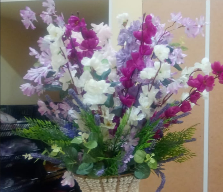 Arranjo Lilas, Lavanda G - D'fest decor- pegue e monte 