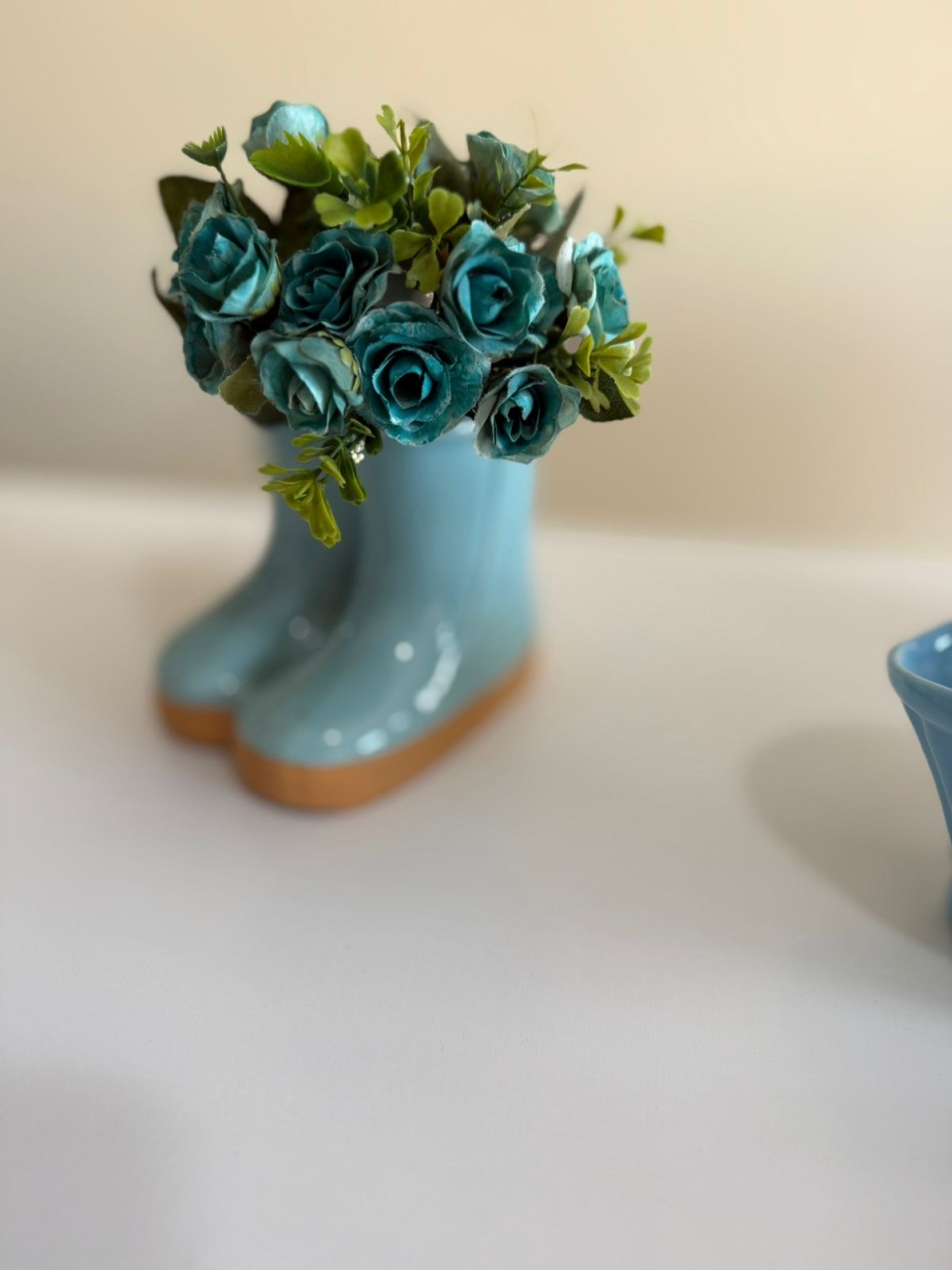 Botinha de Ceramica Azul Claro - D'fest decor- pegue e monte 