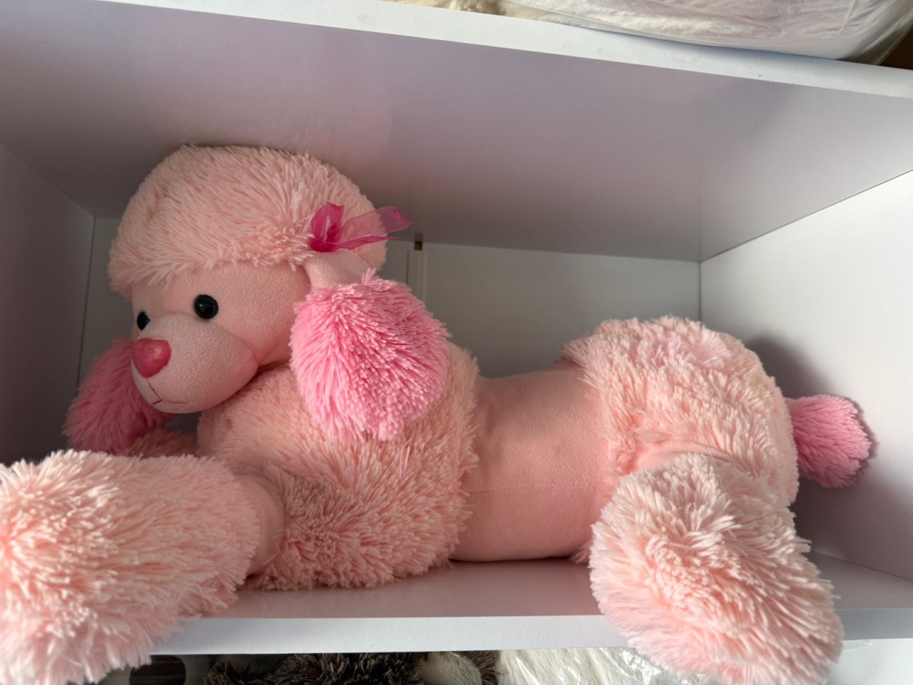 Cachorra de Pelucia Rosa - D'fest decor- pegue e monte 